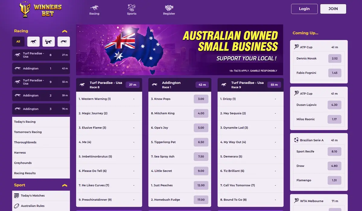 WinnersBet screenshot